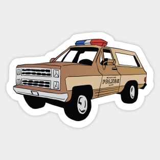 Stranger Things Hopper Ford Bronco Police Truck Sticker